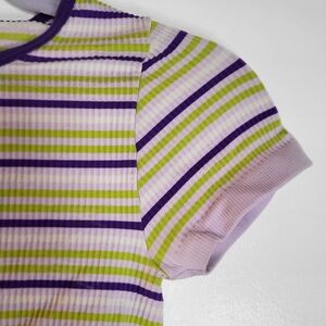 Urban Outfitters Purple and Green Striped Crop Top